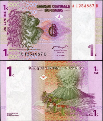 Конго. 1 центим (Unc) 1997