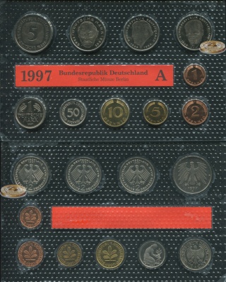 Германия (ФРГ). Официальный набор (Unc. 10 монет) 1997.A