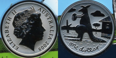 Австралия. 1 доллар. 2008 (Frosted Unc)