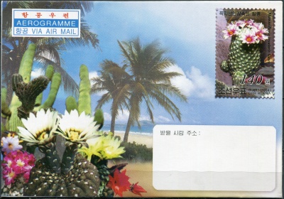 КНДР. 2004. Кактусы (Аэрограмма. Mint)