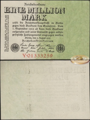 Германия (Веймарская респ.). 1 000 000 марок (Unc) 1923