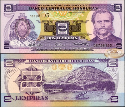 Гондурас. 2 лемпира (Unc) 2004