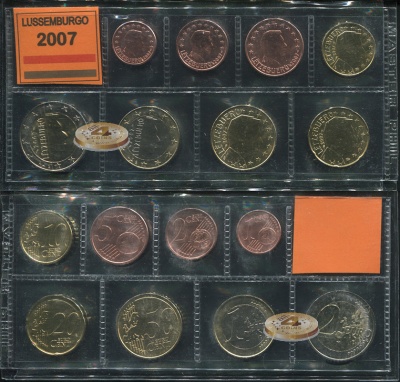 Люксембург. Набор евро (8 монет. 2 биметалла) 2007