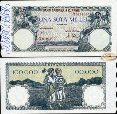 Румыния. 100000 лей (Unc) 1946