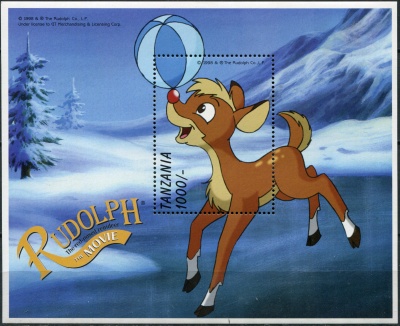 Танзания. 1998. Рудольф с мячом (Блок. MNH OG)
