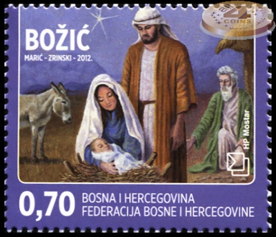 Босния и Герцеговина. 2012. Рождество (Почтовая марка. MNH OG)