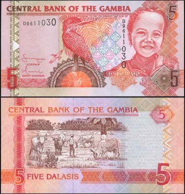 Гамбия. Банкнота 5 даласи. ND (2006). Unc. Бумага. Кат# P.25a