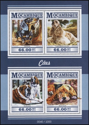 Мозамбик. 2015. Собаки (М.Лист. MNH OG)