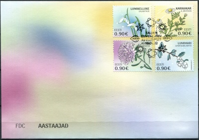 Эстония. 2022. Времена года. Цветы (Конверт Первого Дня. Mint)