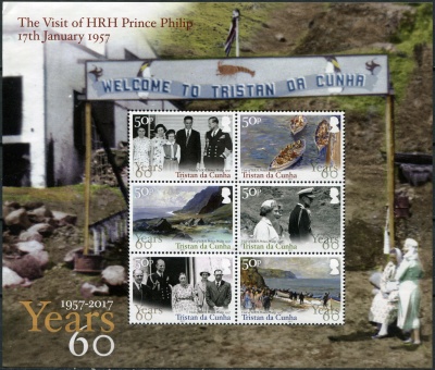 Тристан-да-Кунья. 2017. 60-летие визита принца Филиппа (Малый лист. MNH OG)