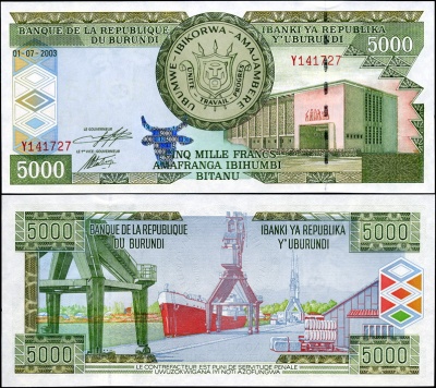 Бурунди. 5000 франков (Unc) 2003