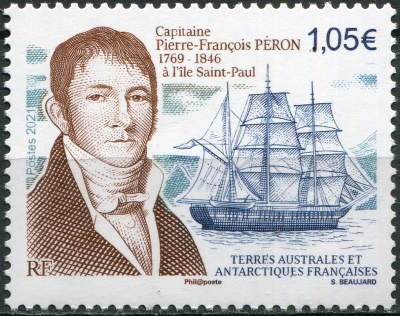 ФЮАТ. 2021. Пьер Франсуа Перон (1769-1846), мореплаватель (Почтовая марка. MNH OG)