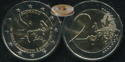 Монако. 2 евро. 2013 (Unc. Биметалл)