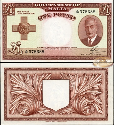 Мальта. 1 фунт (aUnc++) 1951