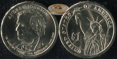 США. 1 доллар. 2011.P (Unc) Эндрю Джонсон