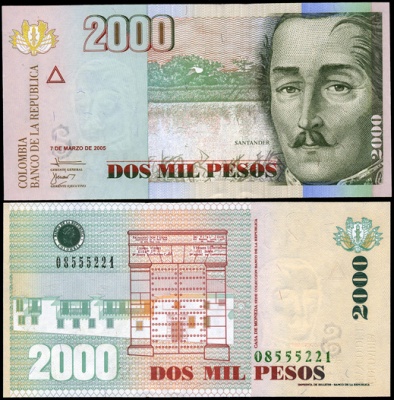 Колумбия. 2000 песо (Unc) 2005
