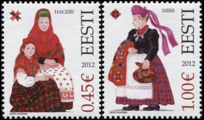 Эстония. 2012. Костюмы Хагери и Нисси (Серия Почтовых марок. MNH OG)