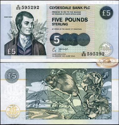 Шотландия. 5 фунтов (Unc) 2002