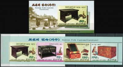 КНДР. 2008. Антикварная мебель (Марочный буклет. MNH OG)