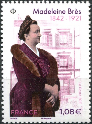 Франция. 2021. 100-я годовщина смерти Мадлен Брес, 1842-1921 (Почтовая марка. MNH OG)