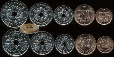 Дания. Набор №3 (5 монет) 2006