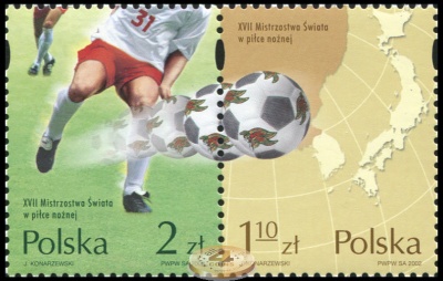 Польша. 2002. XVII Чемпионат Мира по футболу (Сцепка. MNH OG)