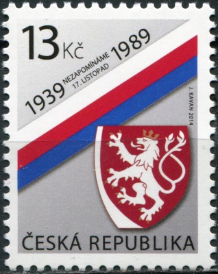 Чехия. 2014. Годовщины 17 ноября (Почтовая марка. MNH OG)