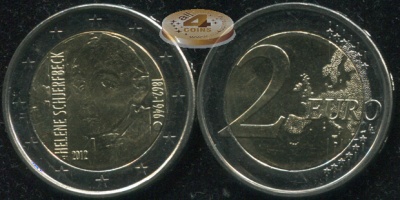 Финляндия. 2 евро. 2012 (Unc. Биметалл) 150 лет со дня рождения художницы Хелены Шерфбек