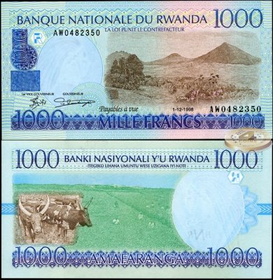 Руанда. 1000 франков (Unc) 1998