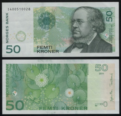 Норвегия. Банкнота 50 крон. 2011. Unc. Бумага. Кат# P.50d
