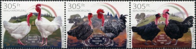 Венгрия. 2022. Местные породы домашней птицы Венгрии (Сцепка. MNH OG)