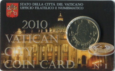 Ватикан. 50 евроцентов. 2010 (Unc. Блистер)