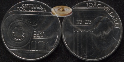 Португалия. 2.5 евро. 2013 (Unc) 100 лет со дня рождения Жуана Вилларета