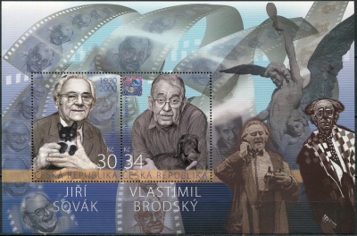 Чехия. 2020. Чешские актеры: Иржи Совак и Властимил Бродский (Малый лист. MNH OG)