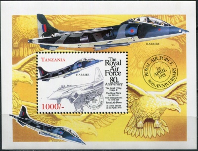 Танзания. 1998. Боевые самолеты (I) (Блок. MNH OG)