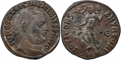 Римская империя. Лициний I. Фоллис. aUnc/XF биллон. 311 Никомедия