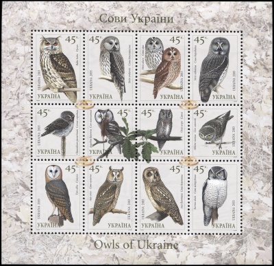 Украина. 2003. Совы Украины (Малый лист. MNH OG)