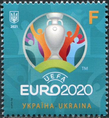 Украина. 2021. Чемпионат Европы по футболу 2020 года (Почтовая марка. MNH OG)