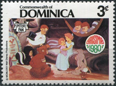 Доминика. 1980. Венди, Джон и Майкл с родителями (Почтовая марка. MNH OG)
