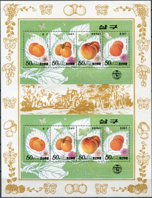 КНДР. 1997. Абрикосы (Лист. MNH OG)