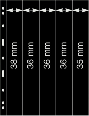 Черные листы Uniplate. 5 вертикальных ячеек [пачка 5 шт] (Lindner)