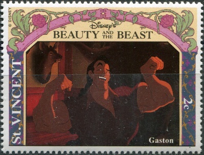 Сент-Винсент. 1992. "Красавица и чудовище". Гастон (Почтовая марка. MNH OG)