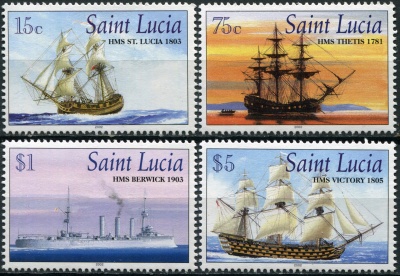 Сент-Люсия. 2002. Корабли Королевского флота (Серия. MNH OG)