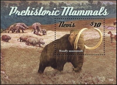 Невис. 2015. Шерстистый мамонт (Блок. MNH OG)
