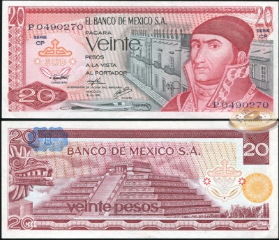 Мексика. 20 песо (Unc) 1976