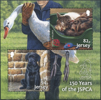 Джерси. 2018. 150 лет ассоциации защиты животных JSPCA (Блок. MNH OG)