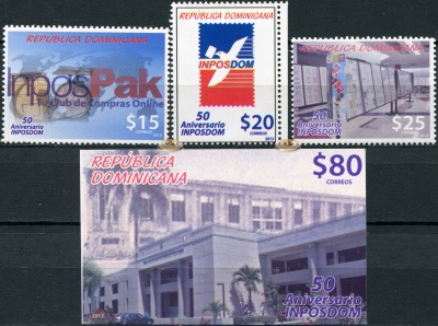 Доминиканская республика. 2013. 50 лет почтовой компании INPOSDOM (Серия. MNH OG)