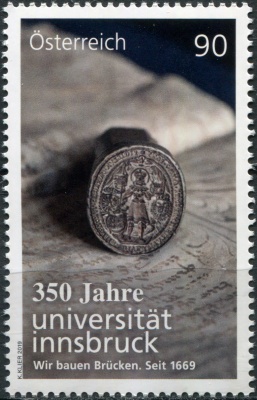 Австрия. 2019. 350-летие Университета Инсбрука (Почтовая марка. MNH OG)
