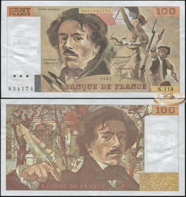 Франция. 100 франков (aUnc+) 1980