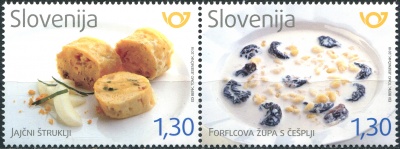 Словения. 2018. Словенская гастрономия (Сцепка. MNH OG)